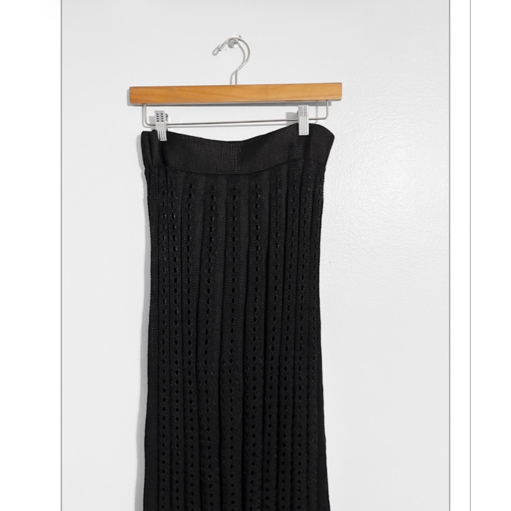A.W.A.K.E Mode Perforated Crochet Knit Maxi Skirt - Picture 5 of 7